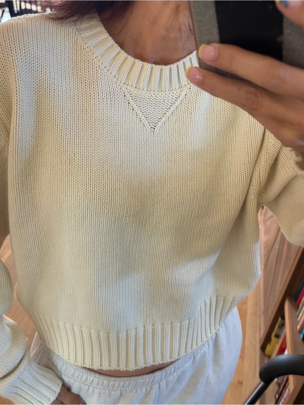 Cream crop sweater